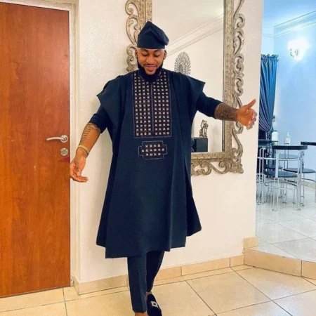 Navy Blue Agbada